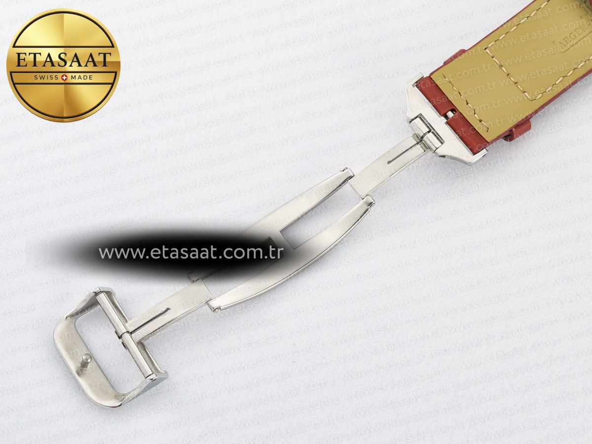 Jaeger Lecoultre Reverso Classic Duoface Small Seconds SS MGF Best Edition White Guilloché Dial on Red Leather Strap A854A - Görsel 27