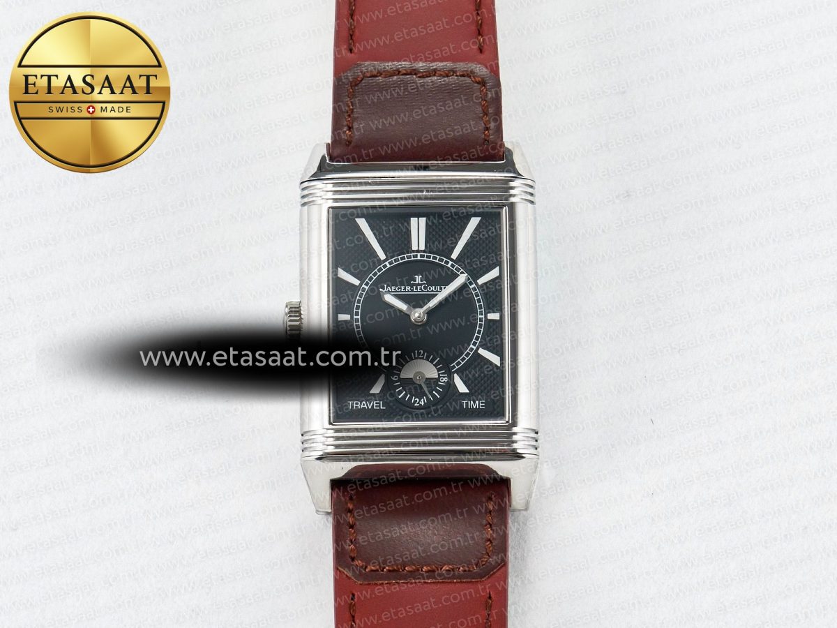 Jaeger Lecoultre Reverso Classic Duoface Small Seconds SS MGF Best Edition White Guilloché Dial on Red Leather Strap A854A - Görsel 6