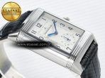 Jaeger Lecoultre Reverso Classic Duoface Small Seconds SS MGF Best Edition White Textured Dial on Black Leather Strap A854A - Görsel 11