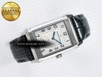 Jaeger Lecoultre Reverso Classic Duoface Small Seconds SS MGF Best Edition White Textured Dial on Black Leather Strap A854A - Görsel 12