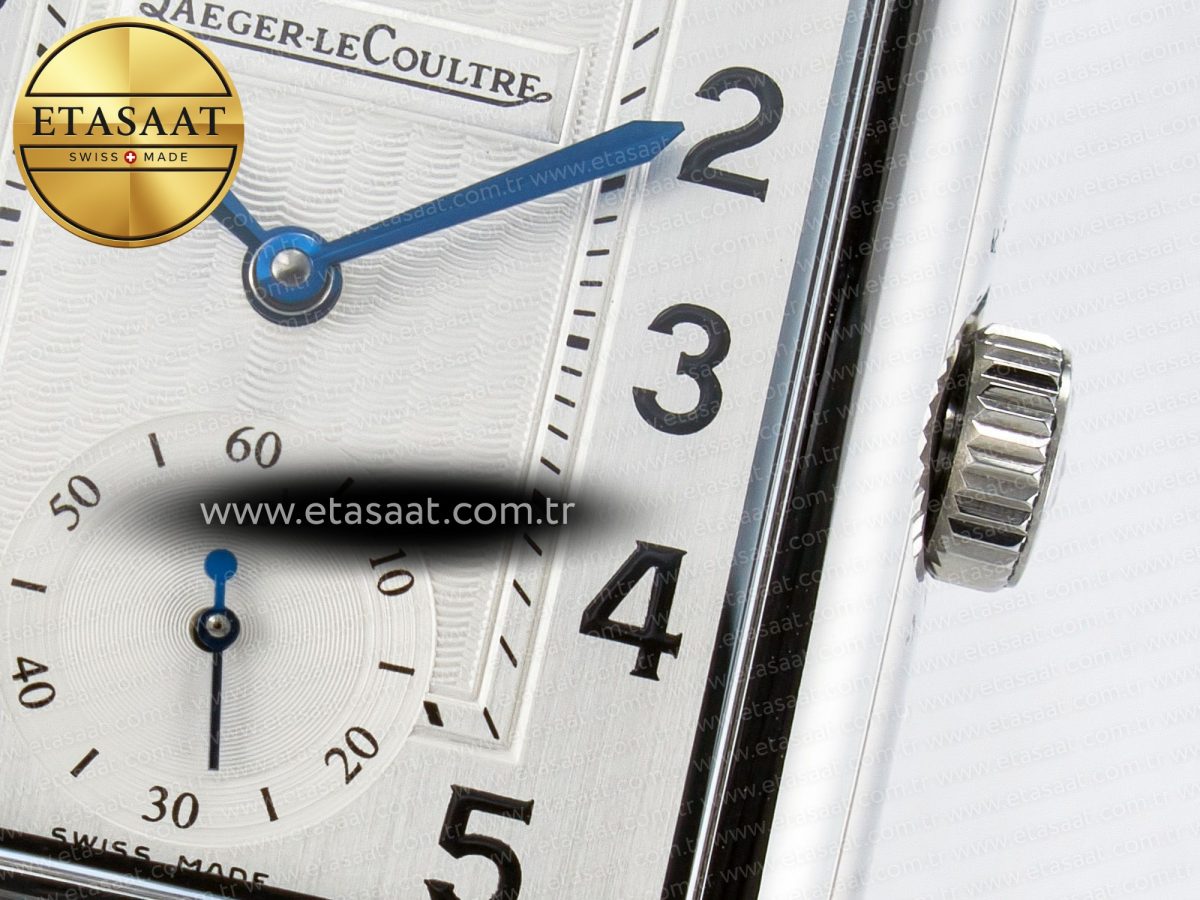 Jaeger Lecoultre Reverso Classic Duoface Small Seconds SS MGF Best Edition White Textured Dial on Black Leather Strap A854A - Görsel 15