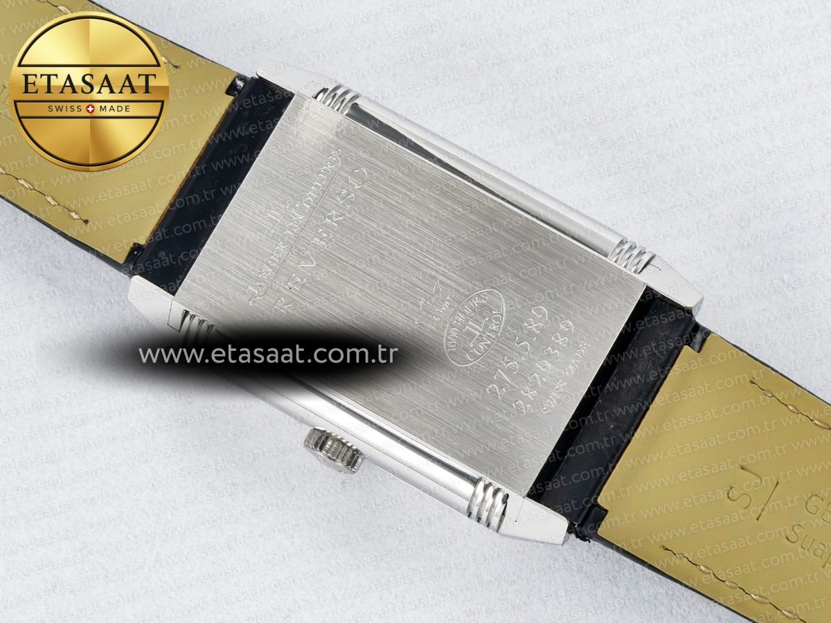 Jaeger Lecoultre Reverso Classic Duoface Small Seconds SS MGF Best Edition White Textured Dial on Black Leather Strap A854A - Görsel 20