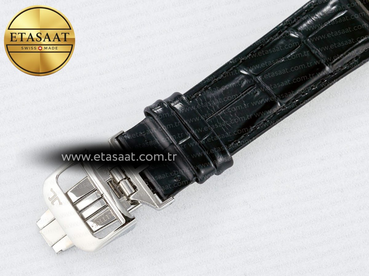 Jaeger Lecoultre Reverso Classic Duoface Small Seconds SS MGF Best Edition White Textured Dial on Black Leather Strap A854A - Görsel 22