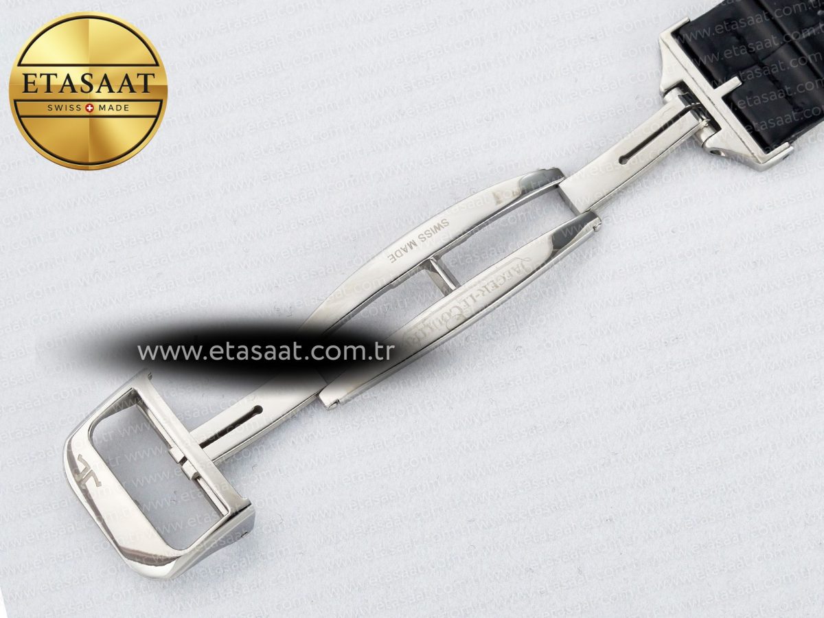 Jaeger Lecoultre Reverso Classic Duoface Small Seconds SS MGF Best Edition White Textured Dial on Black Leather Strap A854A - Görsel 27