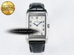 Jaeger Lecoultre Reverso Classic Duoface Small Seconds SS MGF Best Edition White Textured Dial on Black Leather Strap A854A - Görsel 3