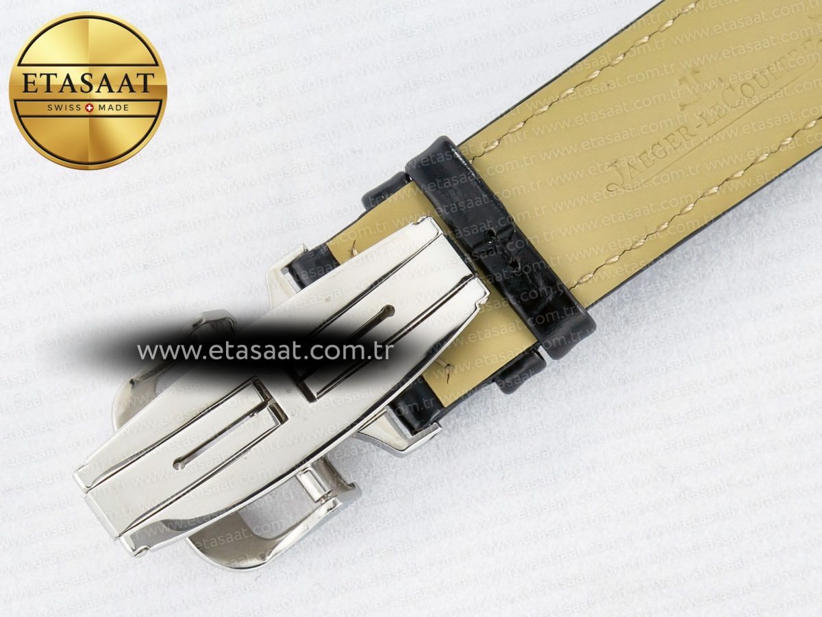 Jaeger Lecoultre Reverso Classic Duoface Small Seconds SS MGF Best Edition White Textured Dial on Black Leather Strap A854A - Görsel 30