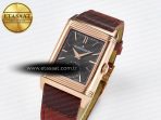 Jaeger Lecoultre Reverso Tribute Duoface Small Seconds RG MGF Best Edition Black Dial on Red Leather Strap A854A