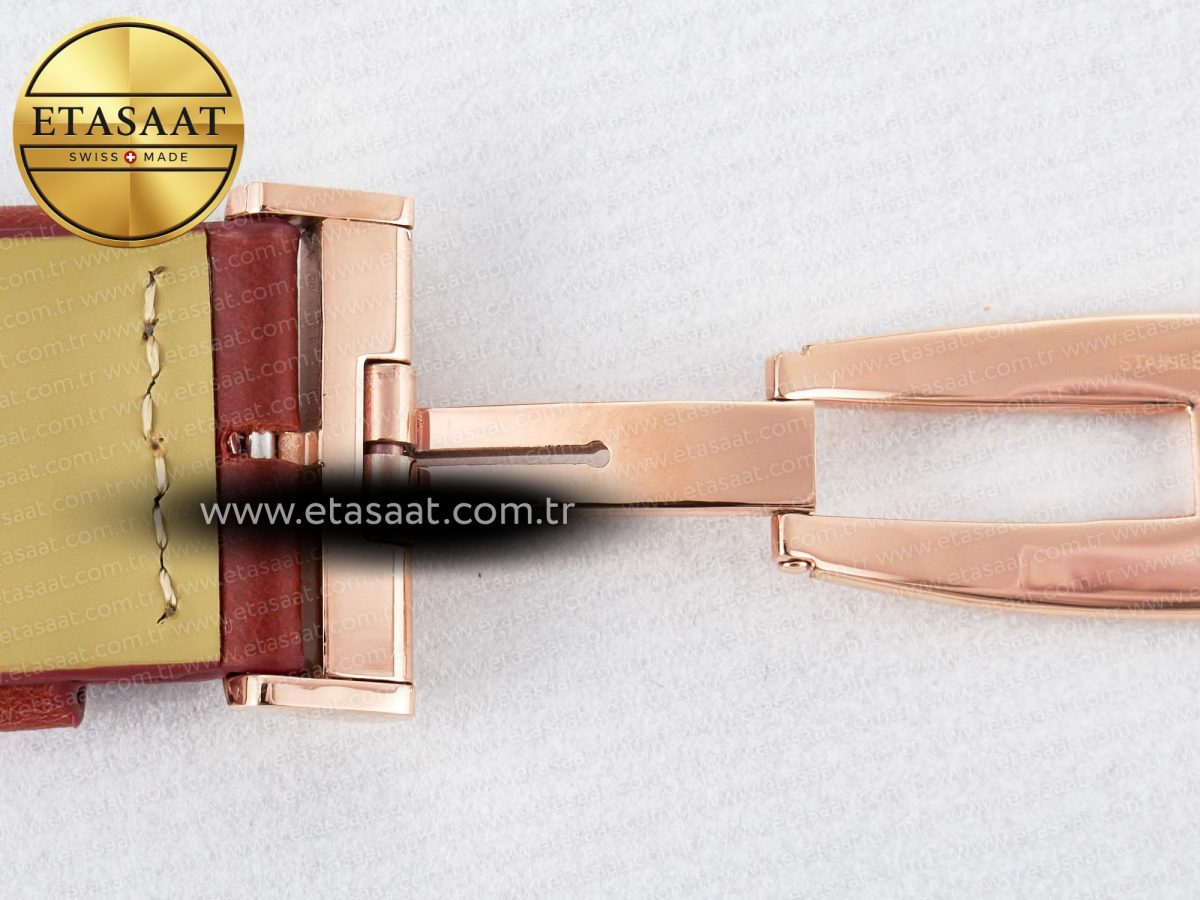 Jaeger Lecoultre Reverso Tribute Duoface Small Seconds RG MGF Best Edition Black Dial on Red Leather Strap A854A - Görsel 26
