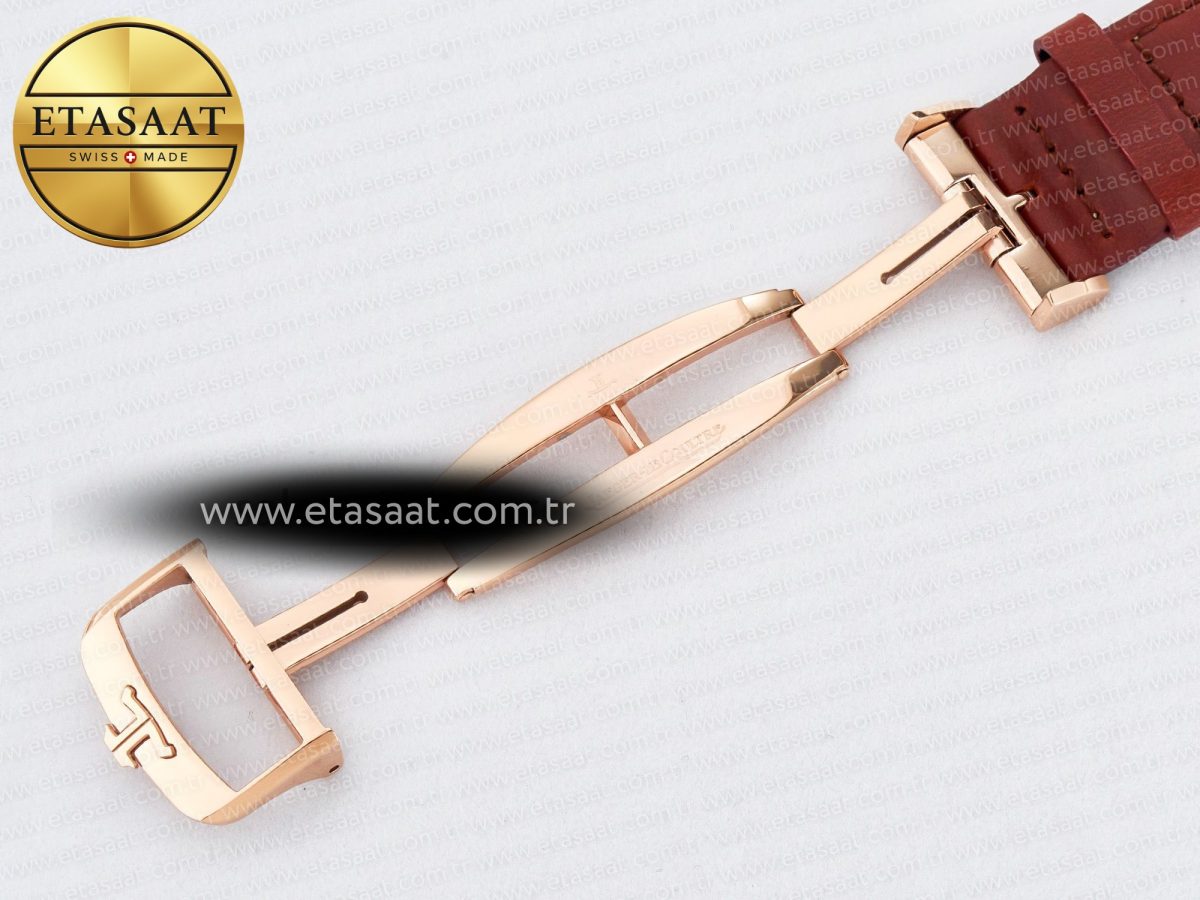 Jaeger Lecoultre Reverso Tribute Duoface Small Seconds RG MGF Best Edition Black Dial on Red Leather Strap A854A - Görsel 28