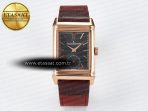 Jaeger Lecoultre Reverso Tribute Duoface Small Seconds RG MGF Best Edition Black Dial on Red Leather Strap A854A - Görsel 3