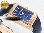 Jaeger Lecoultre Reverso Tribute Duoface Small Seconds RG MGF Best Edition Blue Dial on Blue Leather Strap A854A - Görsel 11