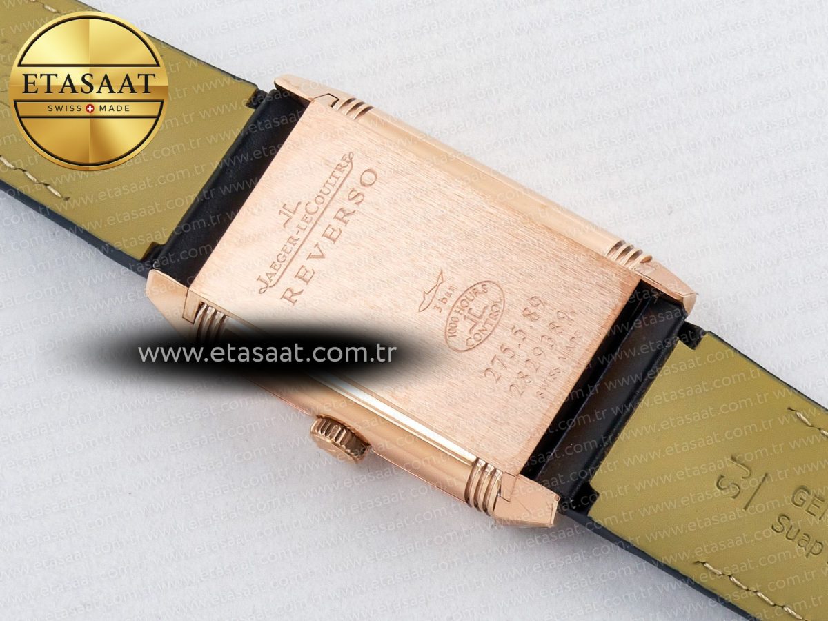 Jaeger Lecoultre Reverso Tribute Duoface Small Seconds RG MGF Best Edition Blue Dial on Blue Leather Strap A854A - Görsel 20