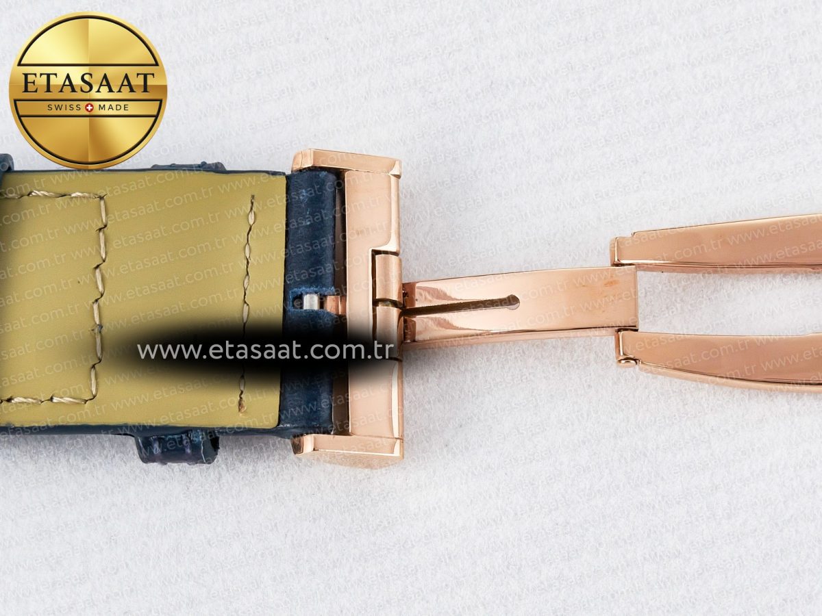 Jaeger Lecoultre Reverso Tribute Duoface Small Seconds RG MGF Best Edition Blue Dial on Blue Leather Strap A854A - Görsel 26