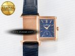 Jaeger Lecoultre Reverso Tribute Duoface Small Seconds RG MGF Best Edition Blue Dial on Blue Leather Strap A854A - Görsel 5
