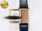 Jaeger Lecoultre Reverso Tribute Duoface Small Seconds RG MGF Best Edition Blue Dial on Blue Leather Strap A854A - Görsel 7