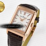 Jaeger Lecoultre Reverso Tribute Duoface Small Seconds RG MGF Best Edition White Spray Paint Dial on Black Leather Strap A854A