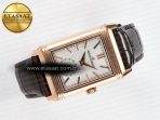 Jaeger Lecoultre Reverso Tribute Duoface Small Seconds RG MGF Best Edition White Spray Paint Dial on Black Leather Strap A854A - Görsel 12