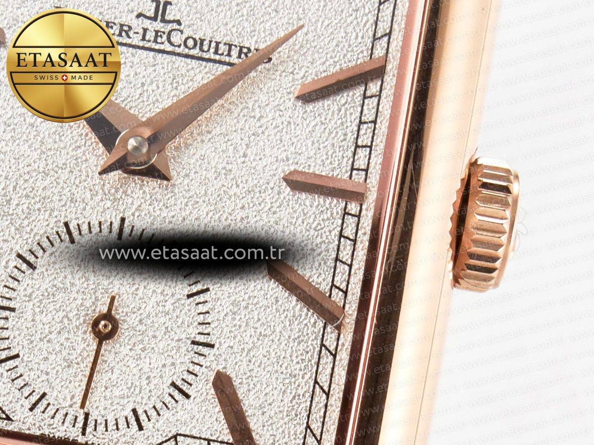 Jaeger Lecoultre Reverso Tribute Duoface Small Seconds RG MGF Best Edition White Spray Paint Dial on Black Leather Strap A854A - Görsel 15