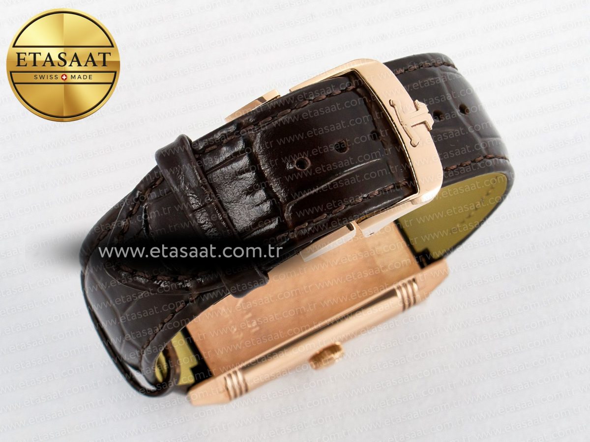 Jaeger Lecoultre Reverso Tribute Duoface Small Seconds RG MGF Best Edition White Spray Paint Dial on Black Leather Strap A854A - Görsel 19