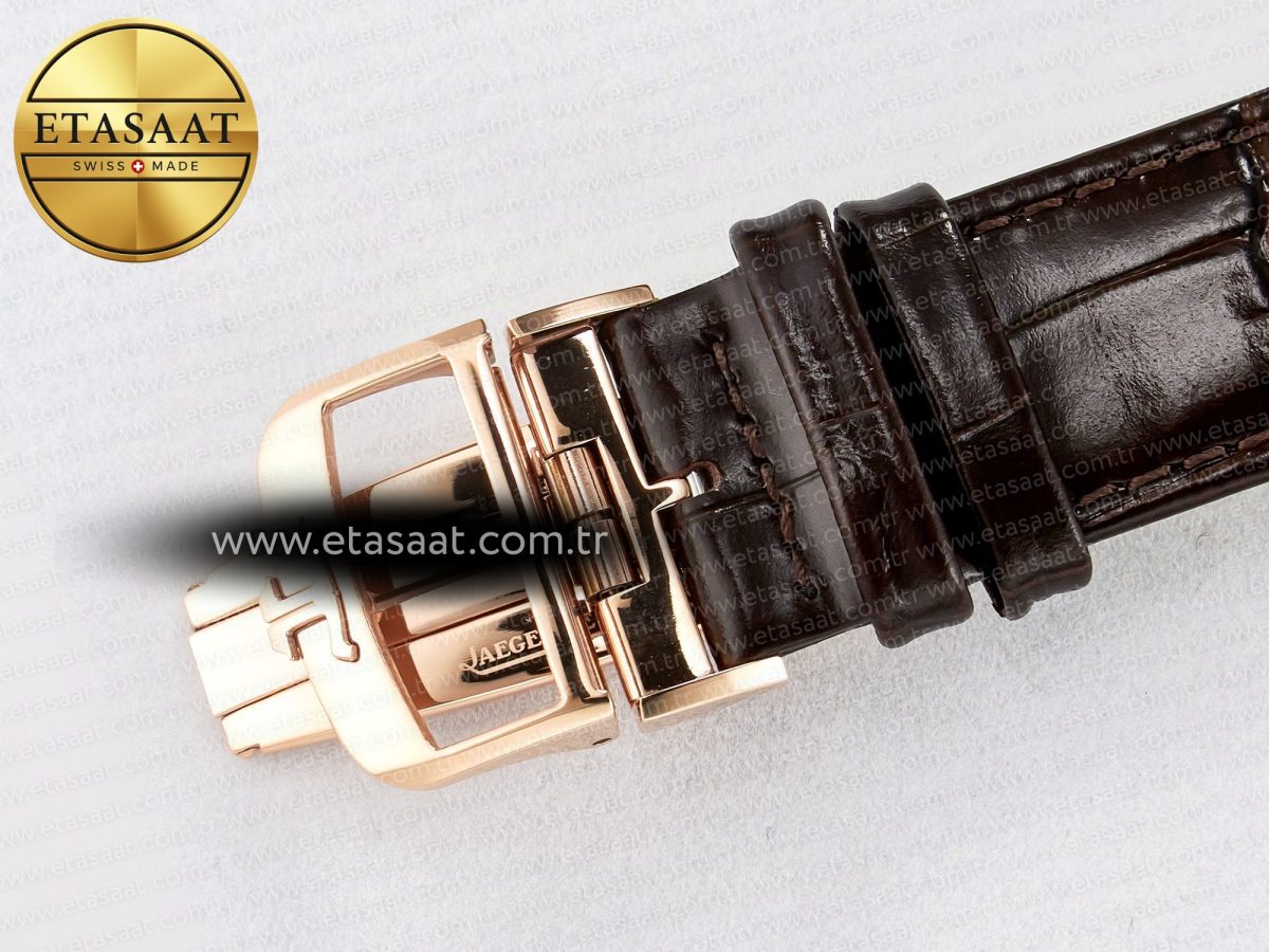 Jaeger Lecoultre Reverso Tribute Duoface Small Seconds RG MGF Best Edition White Spray Paint Dial on Black Leather Strap A854A - Görsel 22