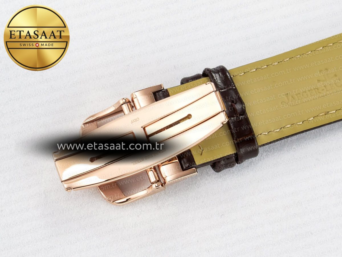 Jaeger Lecoultre Reverso Tribute Duoface Small Seconds RG MGF Best Edition White Spray Paint Dial on Black Leather Strap A854A - Görsel 23