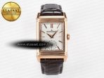 Jaeger Lecoultre Reverso Tribute Duoface Small Seconds RG MGF Best Edition White Spray Paint Dial on Black Leather Strap A854A - Görsel 3