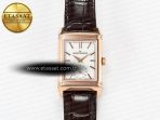 Jaeger Lecoultre Reverso Tribute Duoface Small Seconds RG MGF Best Edition White Spray Paint Dial on Black Leather Strap A854A - Görsel 4