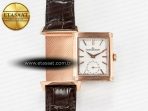 Jaeger Lecoultre Reverso Tribute Duoface Small Seconds RG MGF Best Edition White Spray Paint Dial on Black Leather Strap A854A - Görsel 5