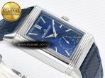 Jaeger Lecoultre Reverso Tribute Duoface Small Seconds SS MGF Best Edition Blue Dial on Blue Leather Strap A854A - Görsel 11