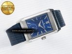 Jaeger Lecoultre Reverso Tribute Duoface Small Seconds SS MGF Best Edition Blue Dial on Blue Leather Strap A854A - Görsel 12