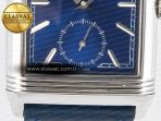 Jaeger Lecoultre Reverso Tribute Duoface Small Seconds SS MGF Best Edition Blue Dial on Blue Leather Strap A854A - Görsel 16