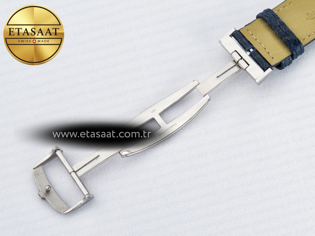 Jaeger Lecoultre Reverso Tribute Duoface Small Seconds SS MGF Best Edition Blue Dial on Blue Leather Strap A854A - Görsel 27