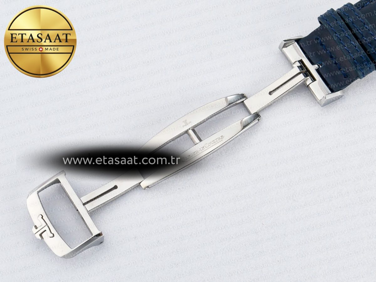 Jaeger Lecoultre Reverso Tribute Duoface Small Seconds SS MGF Best Edition Blue Dial on Blue Leather Strap A854A - Görsel 28