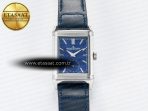 Jaeger Lecoultre Reverso Tribute Duoface Small Seconds SS MGF Best Edition Blue Dial on Blue Leather Strap A854A - Görsel 4