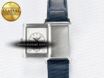 Jaeger Lecoultre Reverso Tribute Duoface Small Seconds SS MGF Best Edition Blue Dial on Blue Leather Strap A854A - Görsel 7