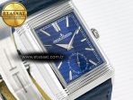 Jaeger Lecoultre Reverso Tribute Duoface Small Seconds SS MGF Best Edition Blue Dial on Blue Leather Strap A854A - Görsel 9