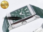 Jaeger Lecoultre Reverso Tribute Duoface Small Seconds SS MGF Best Edition Green Dial on Green Leather Strap A854A - Görsel 10