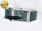 Jaeger Lecoultre Reverso Tribute Duoface Small Seconds SS MGF Best Edition Green Dial on Green Leather Strap A854A - Görsel 13