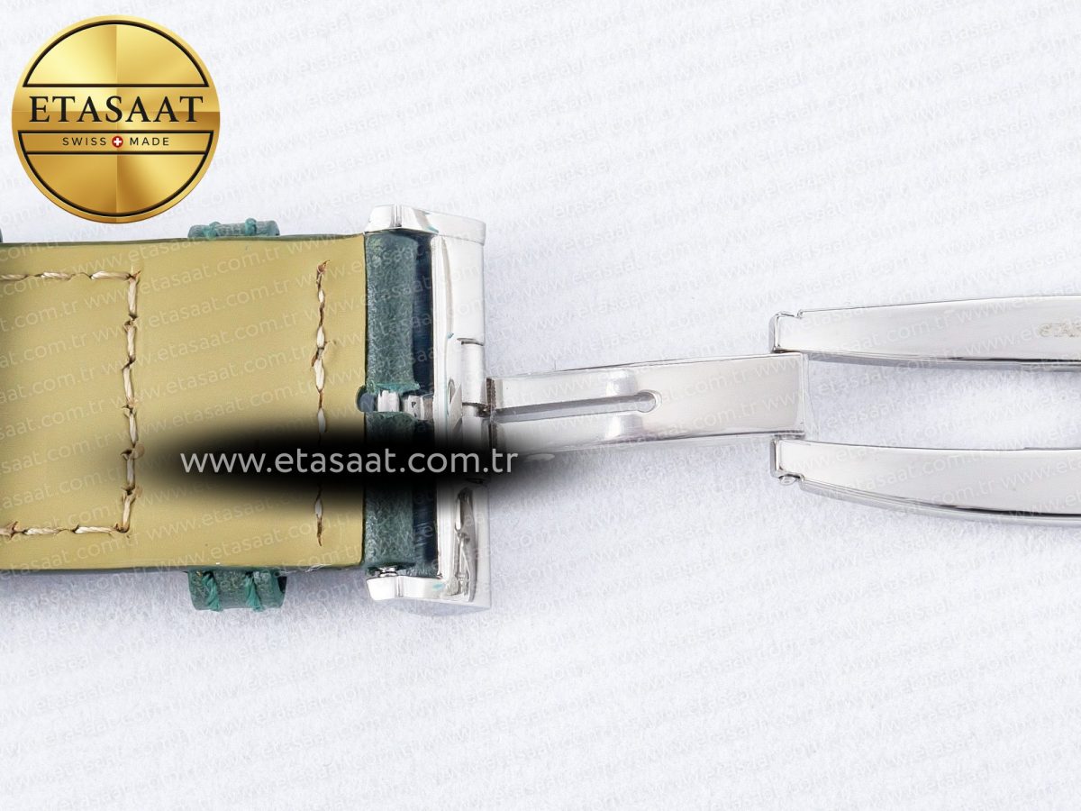 Jaeger Lecoultre Reverso Tribute Duoface Small Seconds SS MGF Best Edition Green Dial on Green Leather Strap A854A - Görsel 26