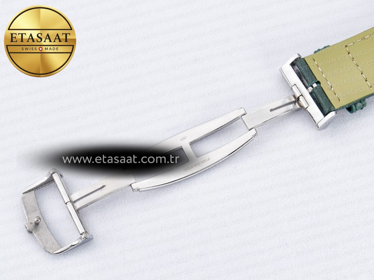 Jaeger Lecoultre Reverso Tribute Duoface Small Seconds SS MGF Best Edition Green Dial on Green Leather Strap A854A - Görsel 27