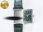 Jaeger Lecoultre Reverso Tribute Duoface Small Seconds SS MGF Best Edition Green Dial on Green Leather Strap A854A - Görsel 5