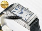 Jaeger Lecoultre Reverso Tribute Duoface Small Seconds SS MGF Best Edition White Dial on Black Leather Strap A854A - Görsel 11