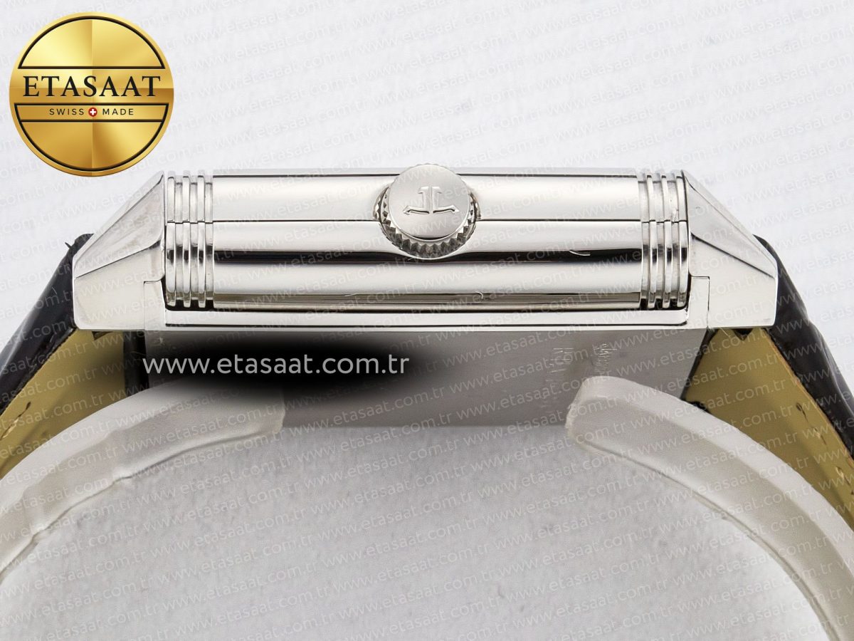 Jaeger Lecoultre Reverso Tribute Duoface Small Seconds SS MGF Best Edition White Dial on Black Leather Strap A854A - Görsel 18