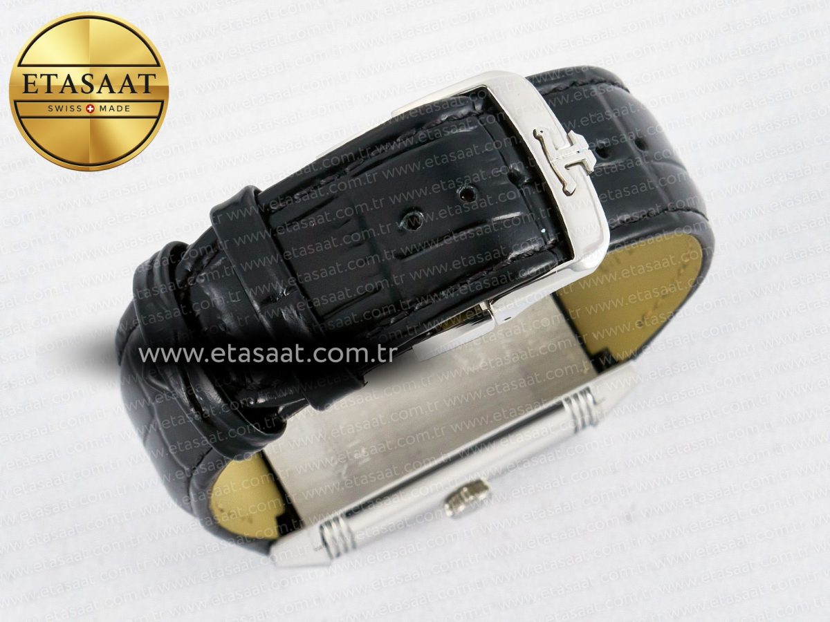 Jaeger Lecoultre Reverso Tribute Duoface Small Seconds SS MGF Best Edition White Dial on Black Leather Strap A854A - Görsel 19