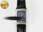 Jaeger Lecoultre Reverso Tribute Duoface Small Seconds SS MGF Best Edition White Dial on Black Leather Strap A854A - Görsel 6
