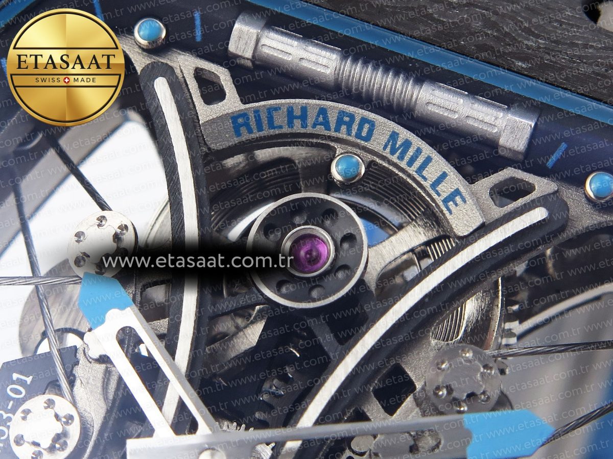 Richard Mille RM 53-01 Blue Rubber Strap - Görsel 10