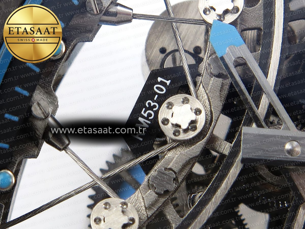 Richard Mille RM 53-01 Blue Rubber Strap - Görsel 12