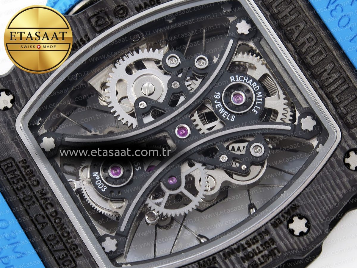 Richard Mille RM 53-01 Blue Rubber Strap - Görsel 17