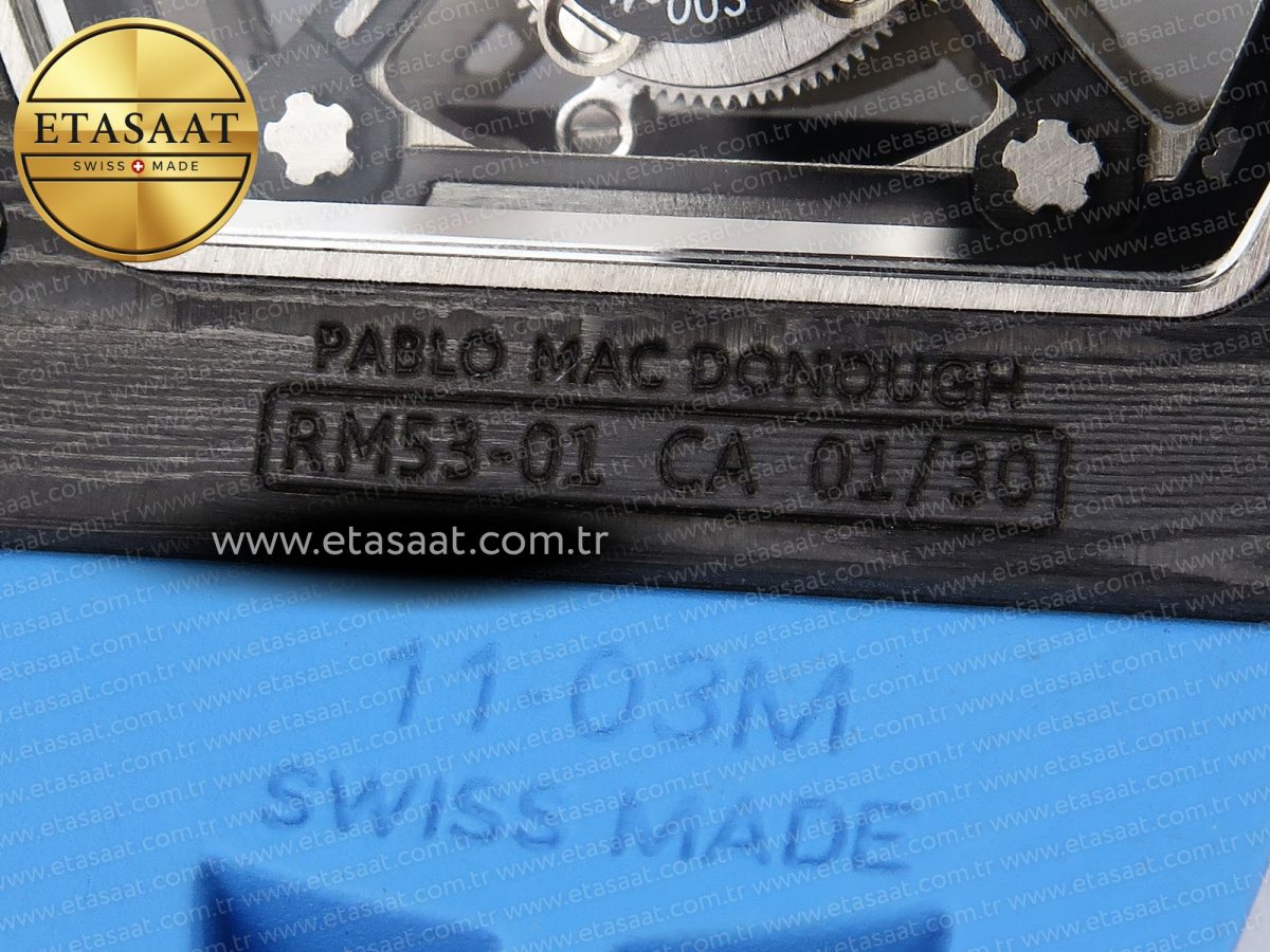 Richard Mille RM 53-01 Blue Rubber Strap - Görsel 23
