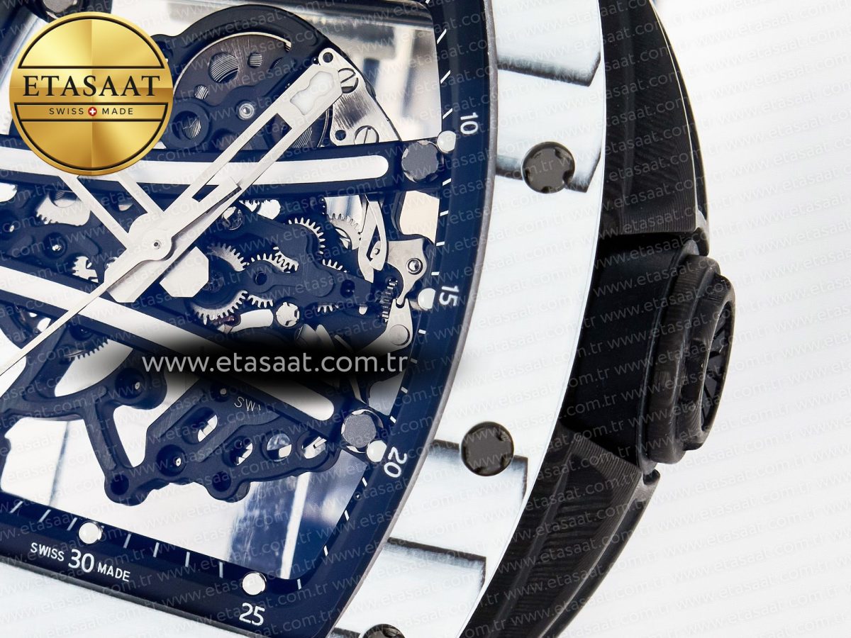 Richard Mille RM 61-01 Yohan Blake White NTPT ZF 1:1 Best Edition on Black Rubber Strap RMUL2 Super Clone - Görsel 11
